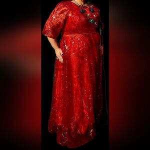 Elegant Red Sequin Dress